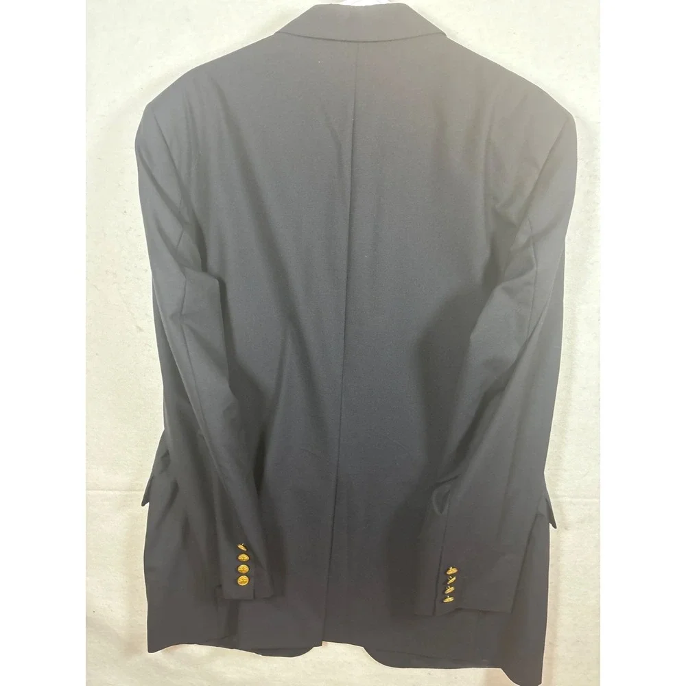 Brooks Brothers Blazer Mens Navy Blue  Loro Piana Wool Gold Buttons 43 L